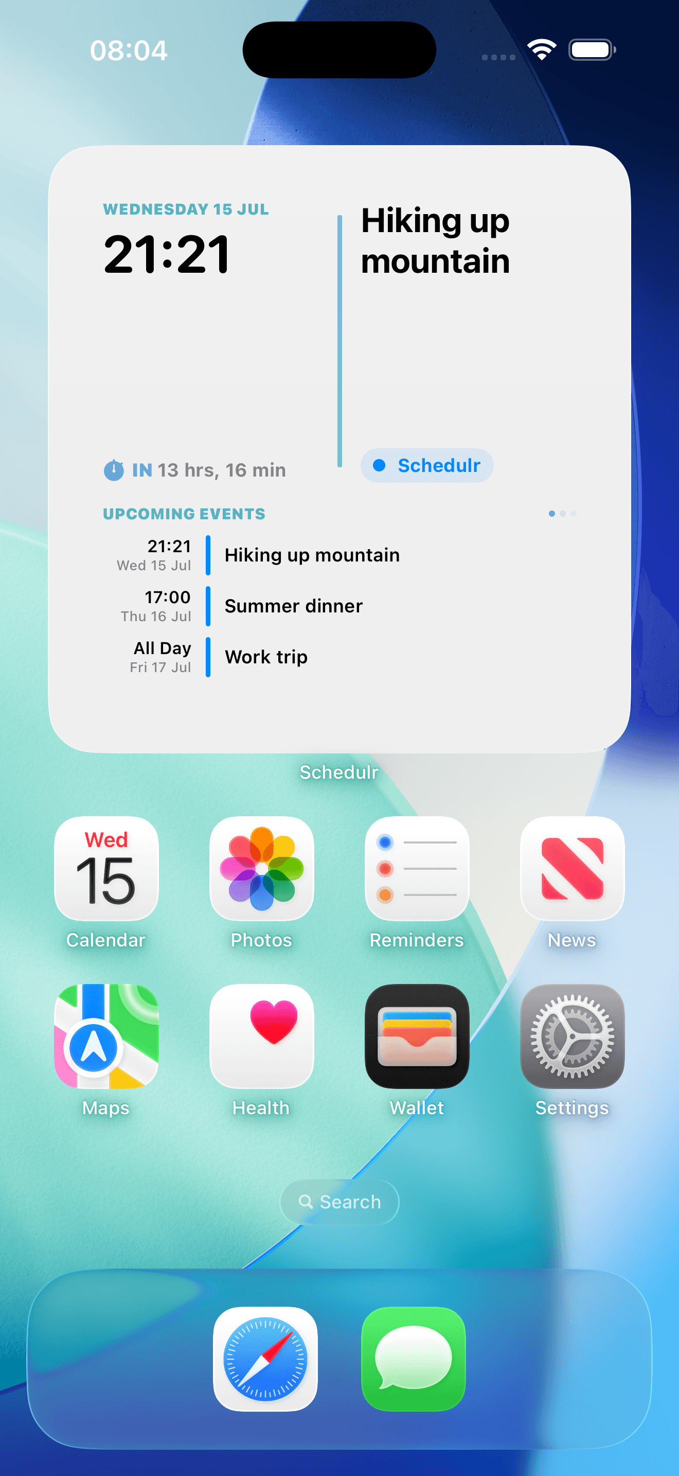 Schedulr large widget