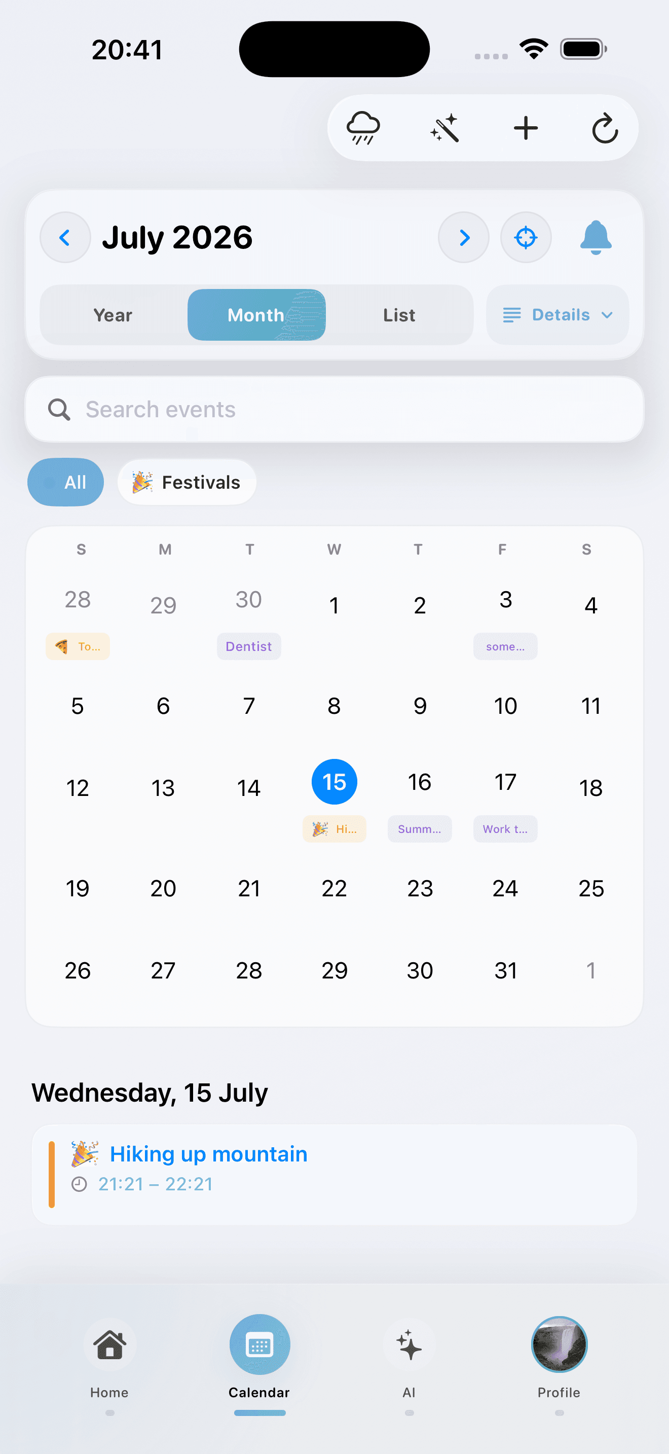 Schedulr calendar showing group availability
