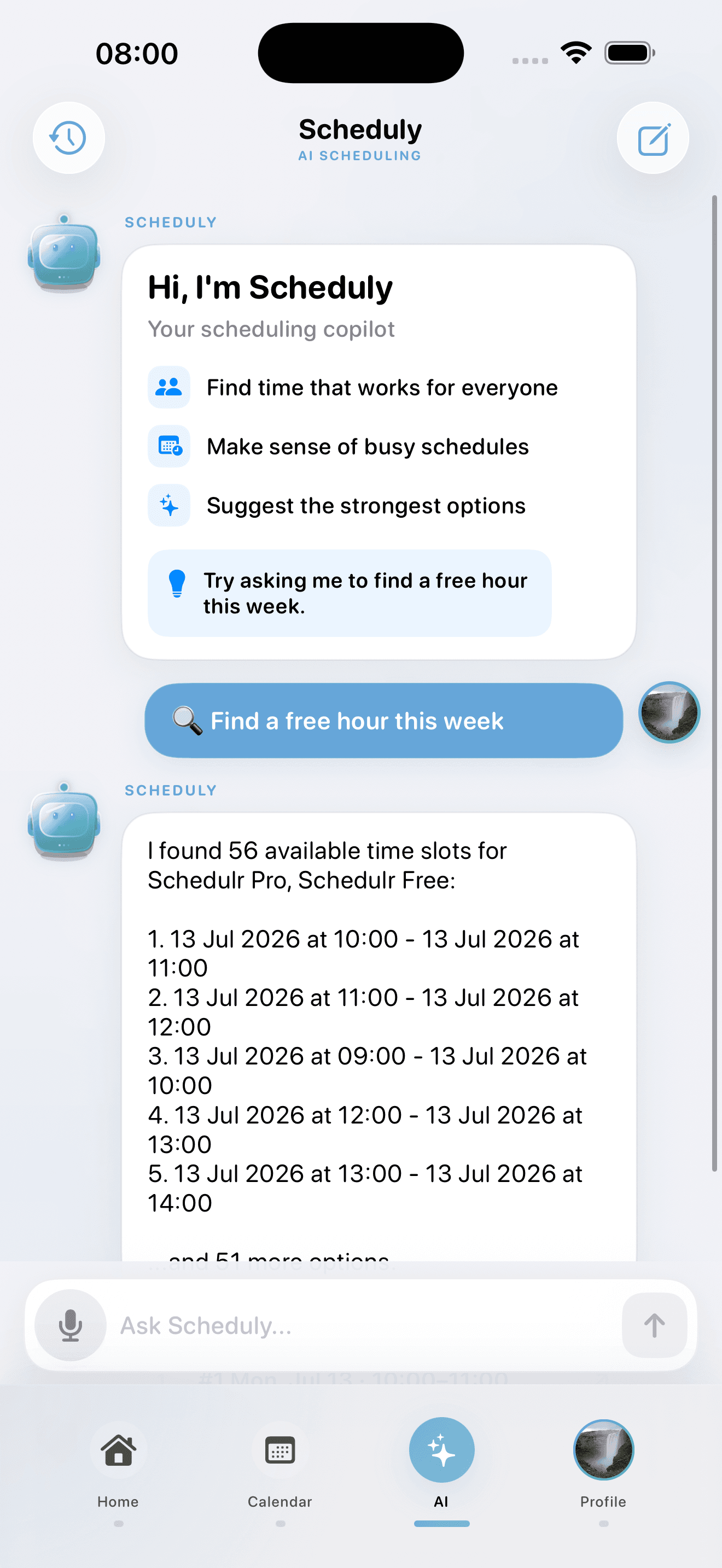 Scheduly AI assistant